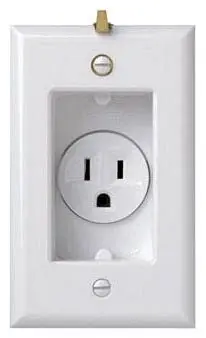 Pass & Seymour S3713TRW Clock Hanger Receptacle 15A 125V