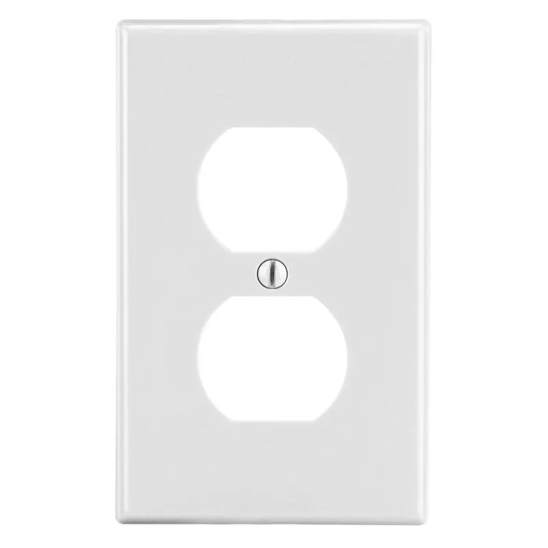 Hubbell PJ8W Wallplate 1-Gang Duplex Mid-Size White