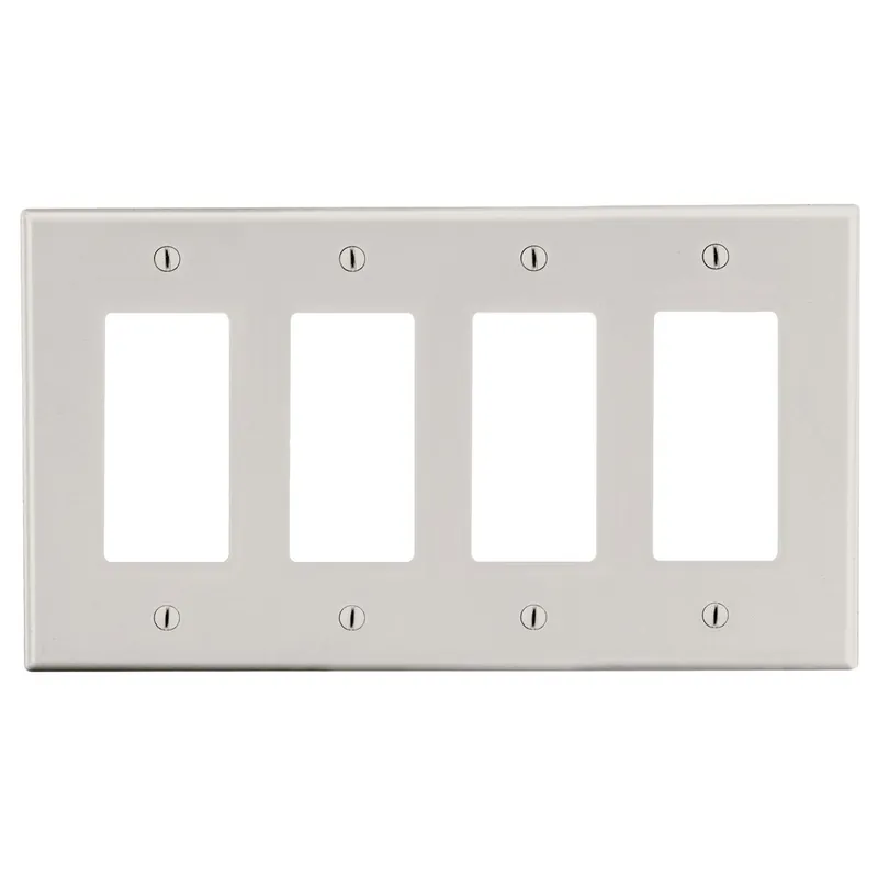 Hubbell Wiring Device-Kellems P264LA HWDK P264LA WALLPLATE, 4-G, 4) DEC,