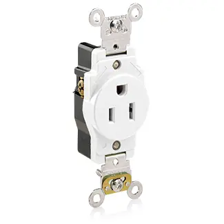 Leviton 5261W SM Self-Grnd Receptacle 125 Volt 15 Amp