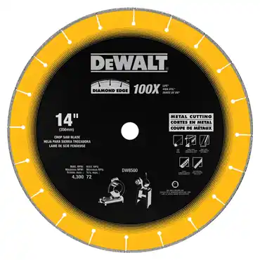 DeWalt DW8500 Diamond Edge Chop Saw Blade 14 Inch Diameter 3/32 Inch Thickness 4300 RPM