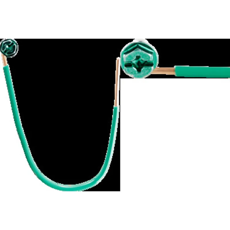 Minerallac 80016 6-1/2 Grounding Pigtails with Quad Drive Grounding Screw, Insulated, #14 Solid Bare Wire Lead