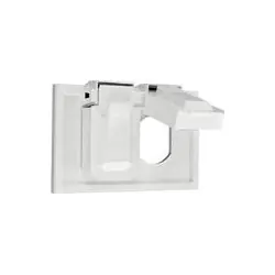 Leviton 4976-GY 1-gang Duplex Device Wallplate Cover Weather-resistant Thermoplastic Horizontal