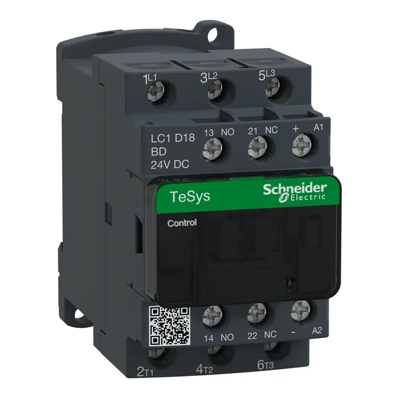 Schneider Electric LC1D18BD Square D 600 VAC 18 Amp 3-Pole 1NO 1NC Screw Terminal Full Voltage Non-Reversing IEC Contactor