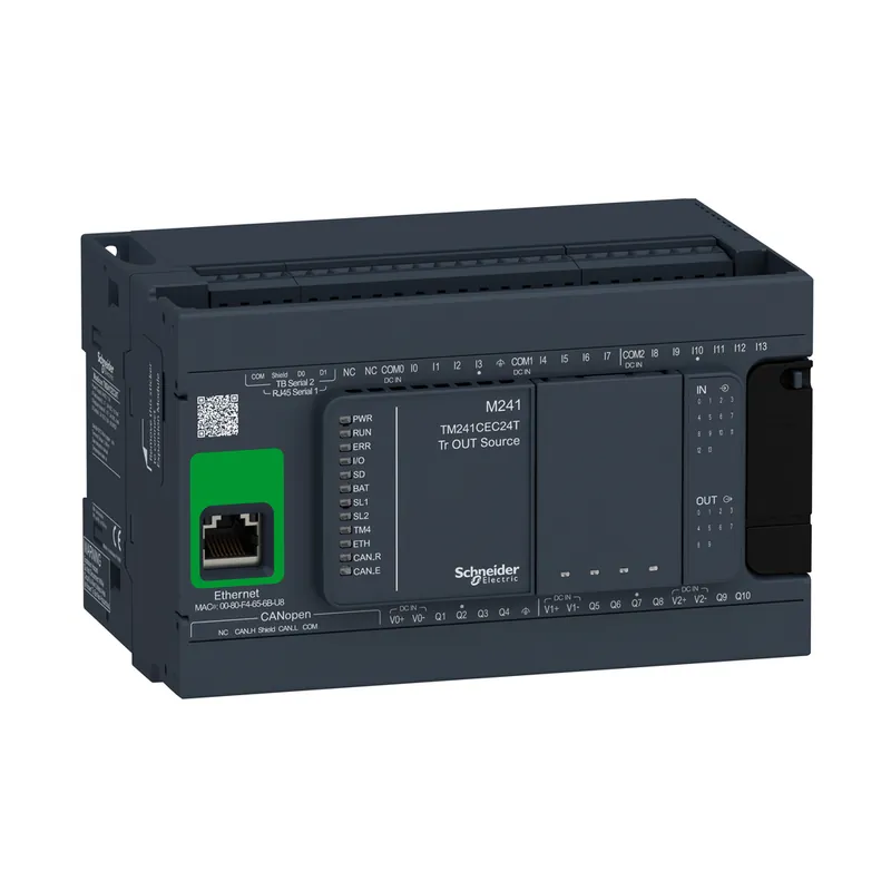 Schneider Electric TM241CEC24T logic controller, M - 24 I/O - TM241CEC24T