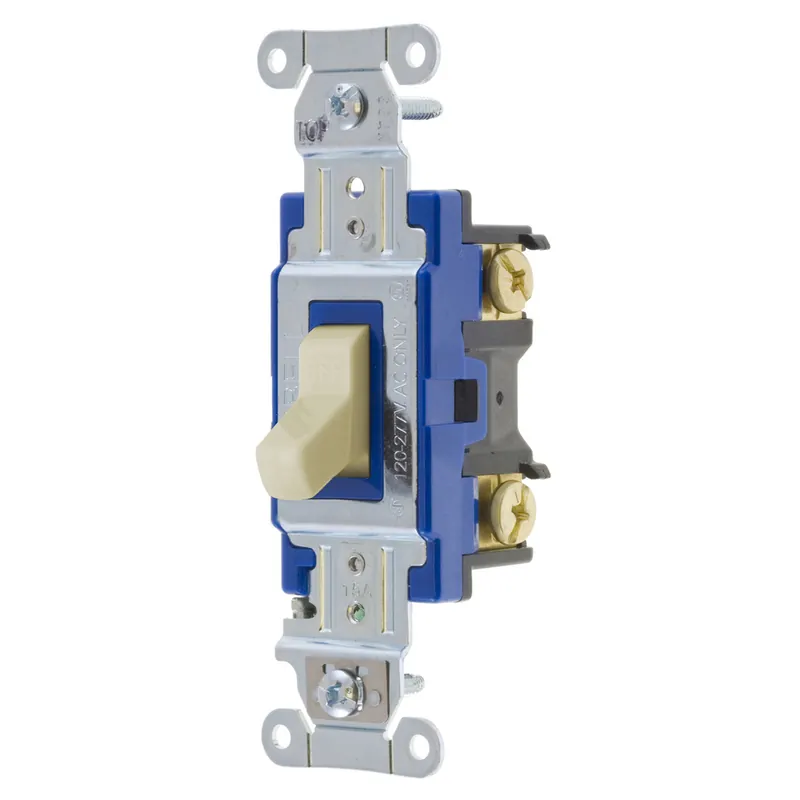 Hubbell Wiring Device-Kellems 1203I 15 Amp 120/277 VAC 3-Way Ivory Toggle Switch