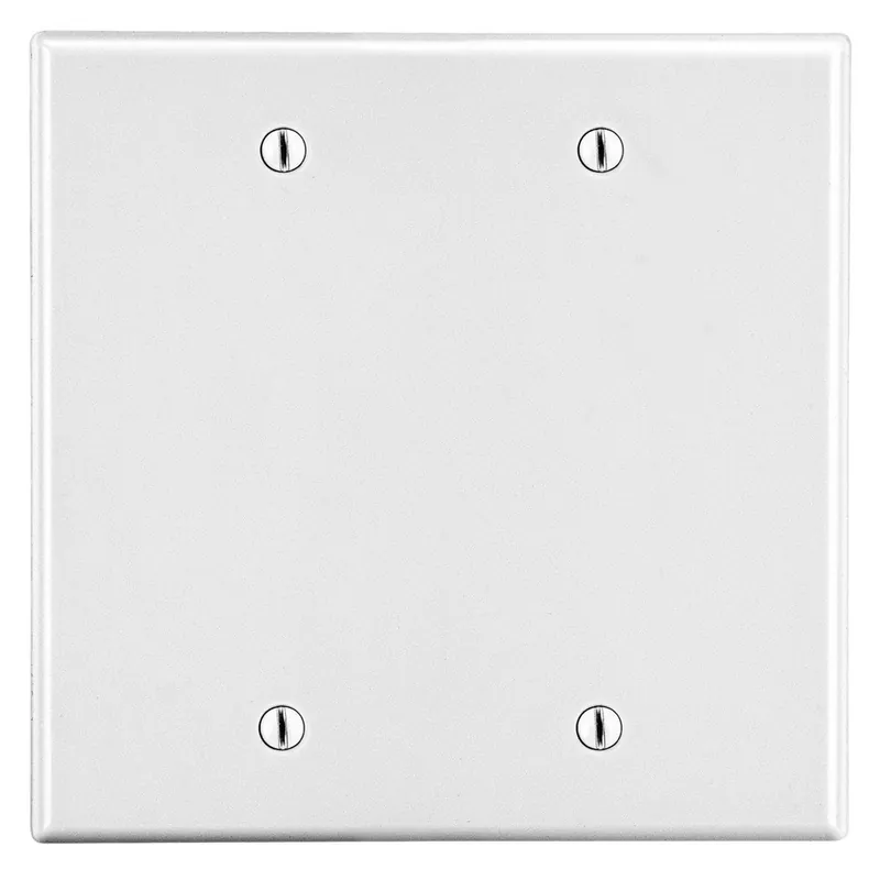 Hubbell Wiring Device-Kellems P23W 2-Gang Blank Wallplate, Box Mount - White