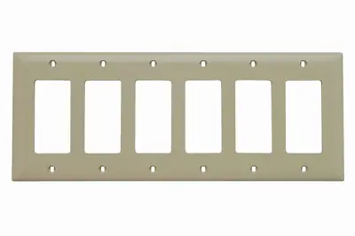 Pass & Seymour TP266I 6Gang Wall Plate, Decorator, Nylon, Standard - Ivory