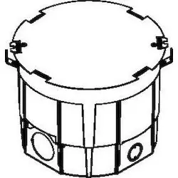Wiremold CRFB4 Floor Box, Round, Raised, 8-1/4 Diameter x 6 Depth, Die-Cast Aluminum, With (3) Duplex Receptacle Plate, (1) Center Communication Plate, (3) Cable Pass Through Grommet