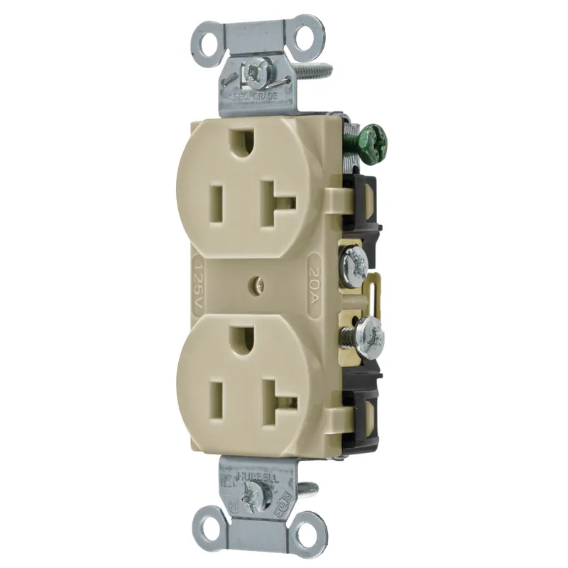 Hubbell Wiring CR20I 20A 125V DPLX RCPT