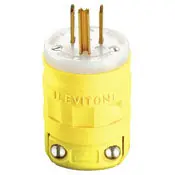 Hubbell HBL1447 15 Amp 125 Volt 2-Pole 3-Wire NEMA 5-15P Yellow Straight Blade Plug