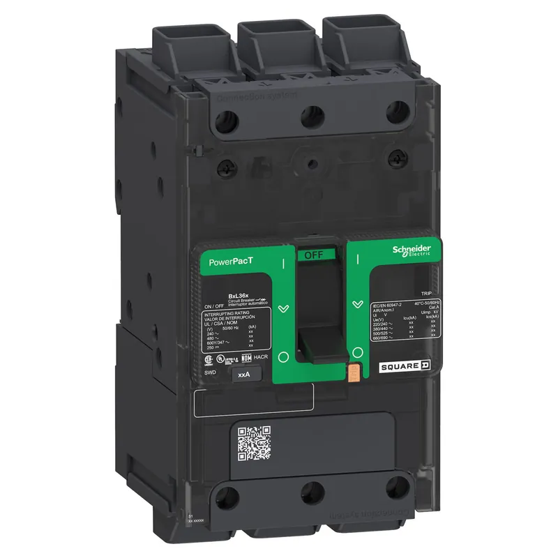 Schneider Electric BGL36125LU Circuit Breaker PowerPacT B 125A 3 Pole 600Y/347VAC 18kA