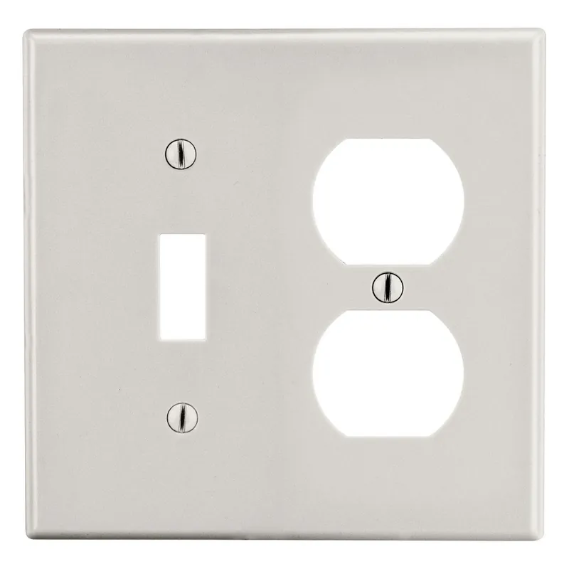 Hubbell Wiring Device-Kellems P18LA HWDK P18LA Wallplate, 2-Gang, 1 Duplex 1