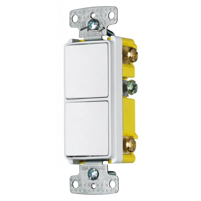 Hubbell Wiring Device-Kellems RCD303W 3-Way 15 Amp 120 to 277 VAC White Quiet Rocker Switch