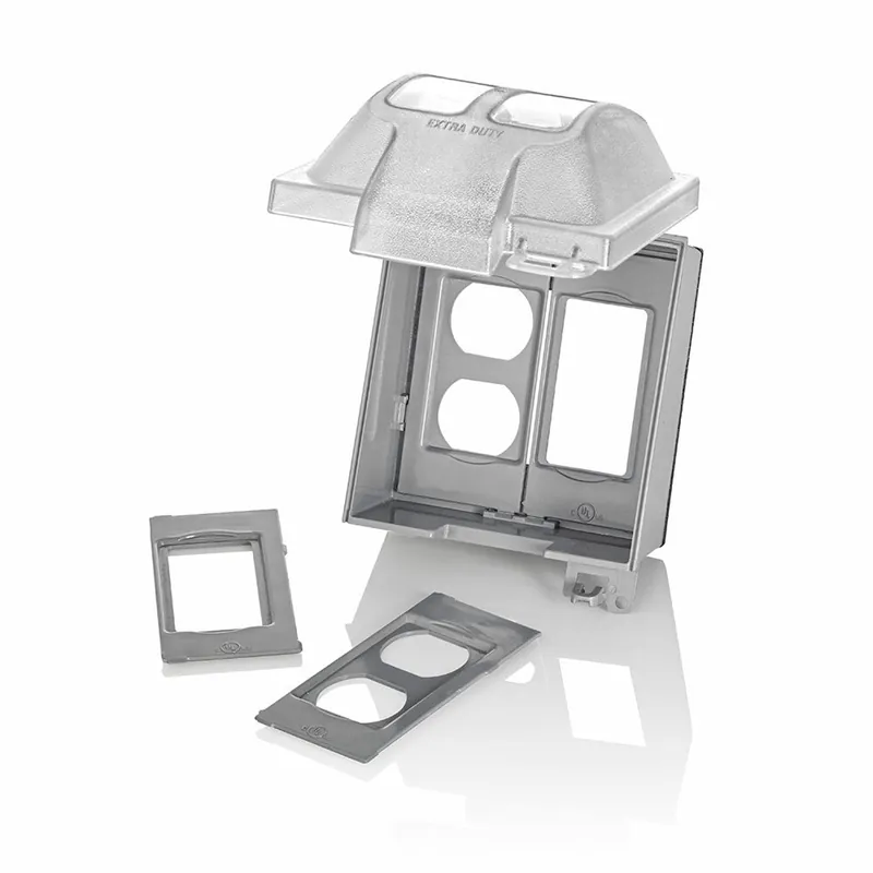 Leviton 5982-UCL 2-Gang Extra Duty While-In-Use Cover for GFCI/Decora and Duplex Outlets