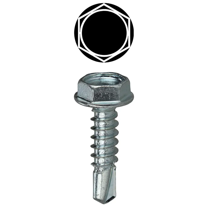 LH Dottie TEKHW634 Washer Head Self Drilling Screw Steel Material #6 x 3/4 In Size Hex Washer Head Type Zinc Plated Finish