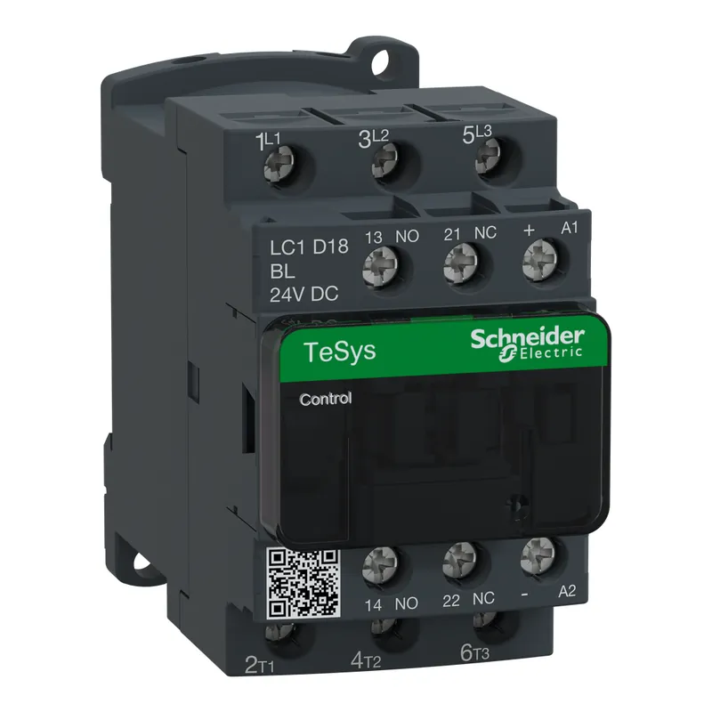 Schneider Electric LC1D18BL Square D 600 VAC 18 Amp 3-Pole 1NO 1NC Screw Terminal Full Voltage Non-Reversing IEC Contactor