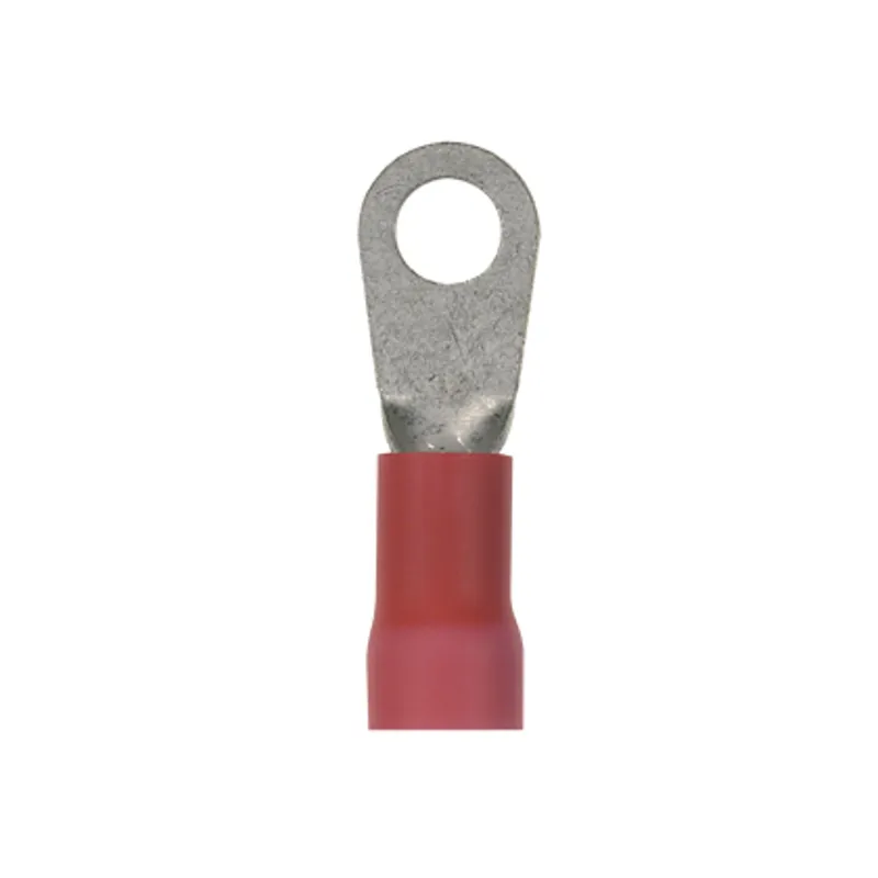 Panduit PV8-14R-QY Ring Terminal, Vinyl, 8 AWG, 1/4 Inch Stud, PK25