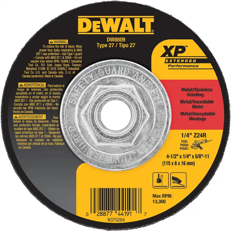 DeWalt DW8809 B&D DW8809 4-1/2 X 1/4 X 5/8IN-11 X