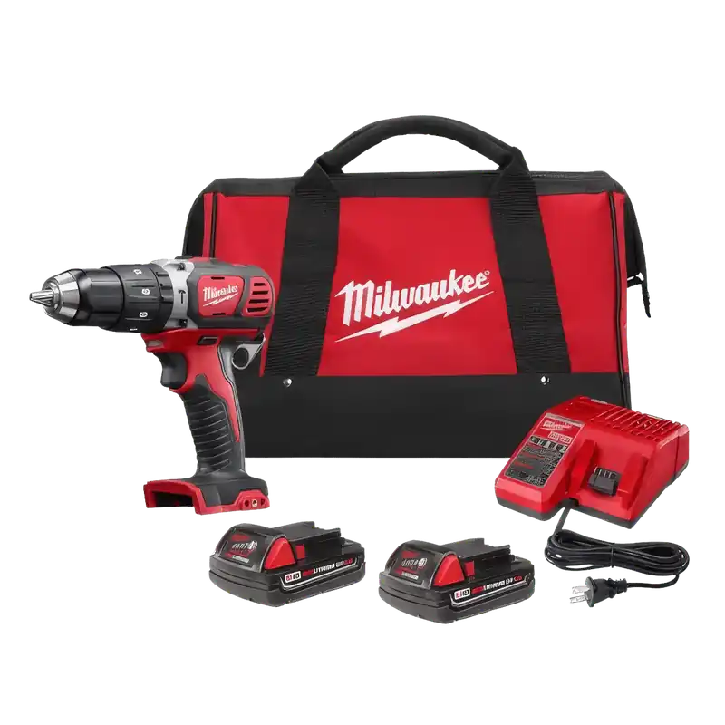 Milwaukee 2607-22CT M18 Compact Hammer Drill Driver Kit with Compact Batteries
