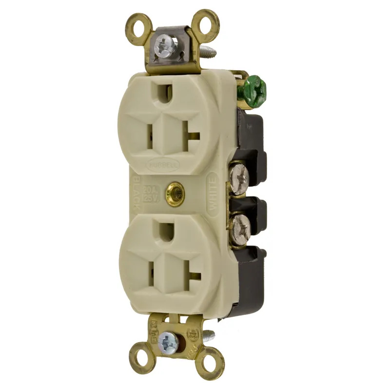 Hubbell HBL5352I Duplex Receptacle 20A 125V Extra Heavy Duty Industrial Series