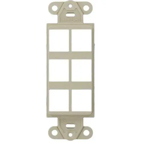 Leviton 41646-T QuickPort Decora Insert, 6-Port, Light Almond