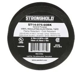 Panduit ST14-075-60BK StrongHold Electrical Tape Power 0.75 x 60' x 0.007