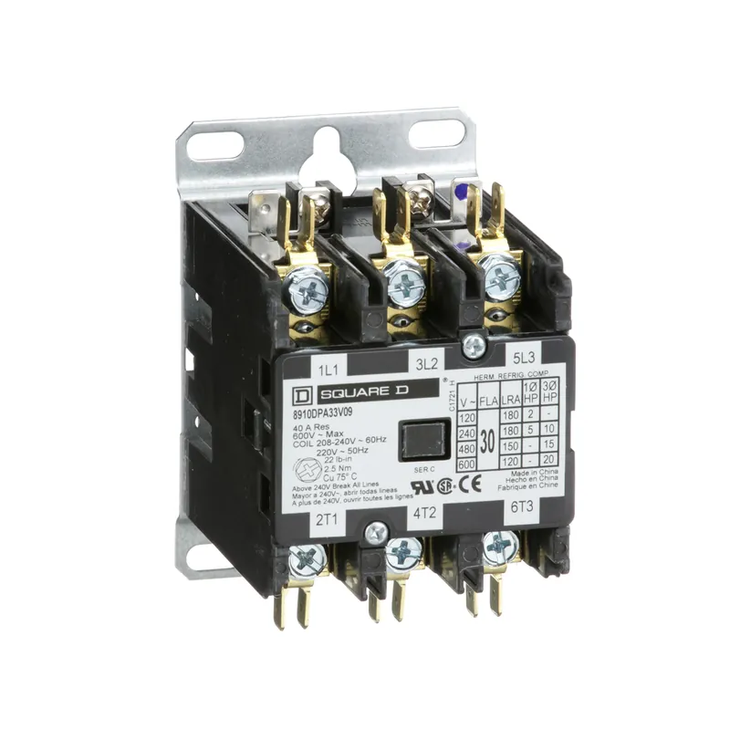 Square D 8910DPA33V09 208 to 240 VAC 30 Amp 3-Pole 3NO NEMA 1 Non-Reversing Definite Purpose Contactor