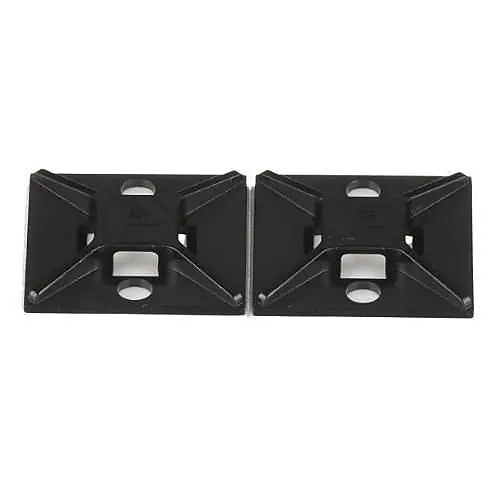 Panduit ABM2S-AT-C0 1 1 Adhesive Cable Tie Mount, ABS Plastic, 100-Pack, Black