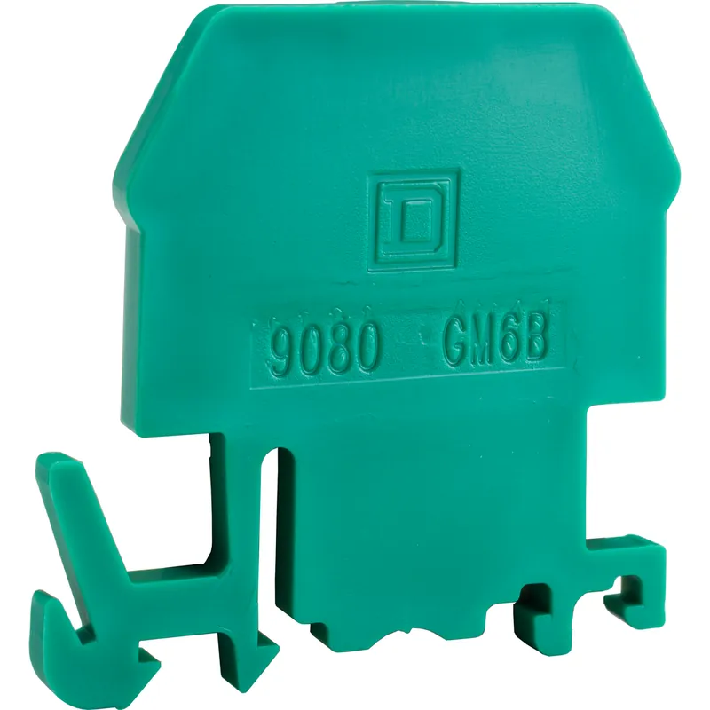 Square D 9080GMG6B Green NEMA GM6 Terminal Block End Barrier