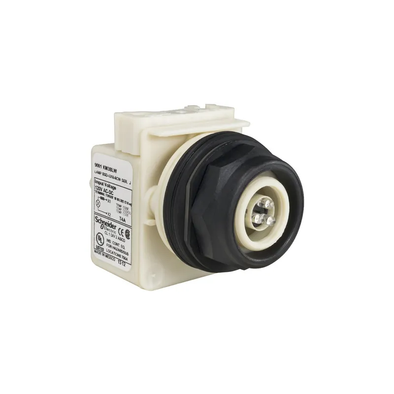 Schneider Electric 9001SKP38LW Pilot Light Head Harmony 9001SK Plastic Without Cap 30mm LED White 120V