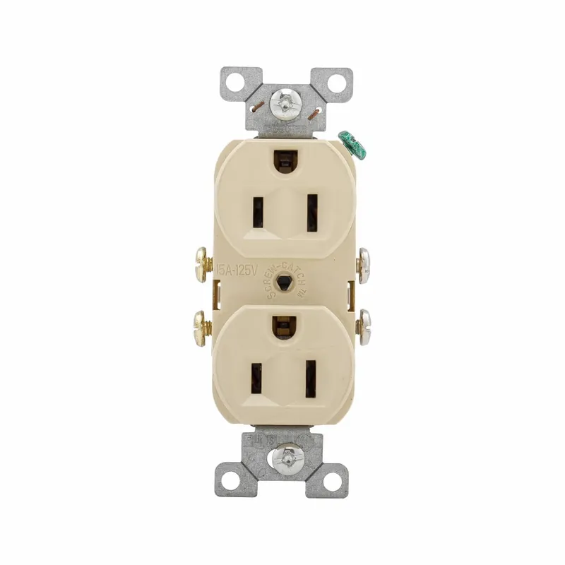 Hubbell Wiring Device-Kellems CR15I 15A 125V Duplex Receptacle, Commercial Spec Grade - Ivory