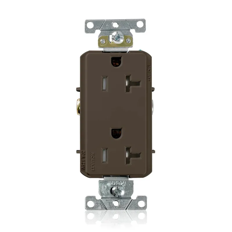 Leviton TDR20 20 Amp 125 Volt Tamper Resistant Decora Plus Duplex Receptacle Straight Blade