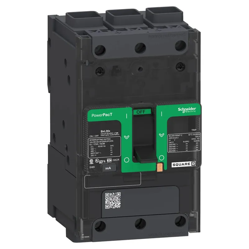Schneider Electric BDF36030 Circuit Breaker, PowerPacT B, 30A, 3 Pole, 600Y/347VAC, 14kA