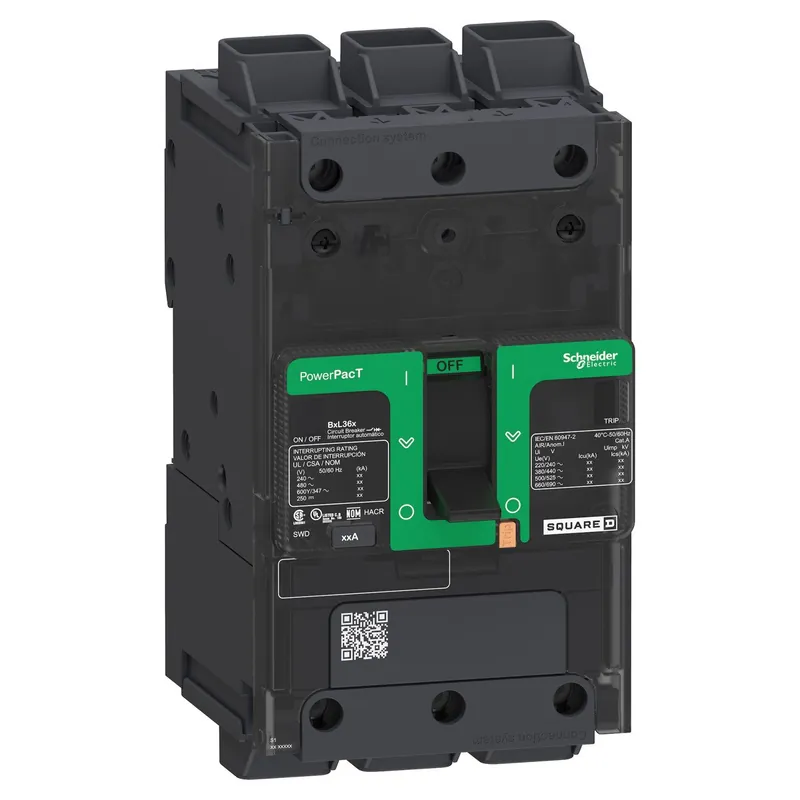 Schneider Electric BGL36090LU Circuit Breaker PowerPacT B 90A 3 Pole 600Y/347VAC 18kA
