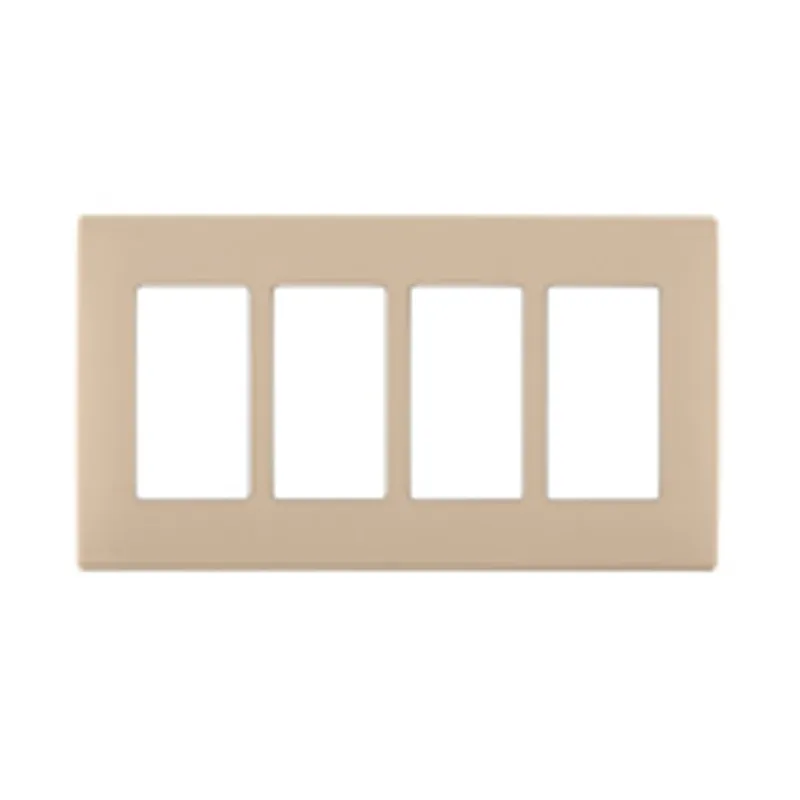 Leviton REWP4-DT Renu Four-Gang Screwless Snap-On Wallplate Dapper Tan
