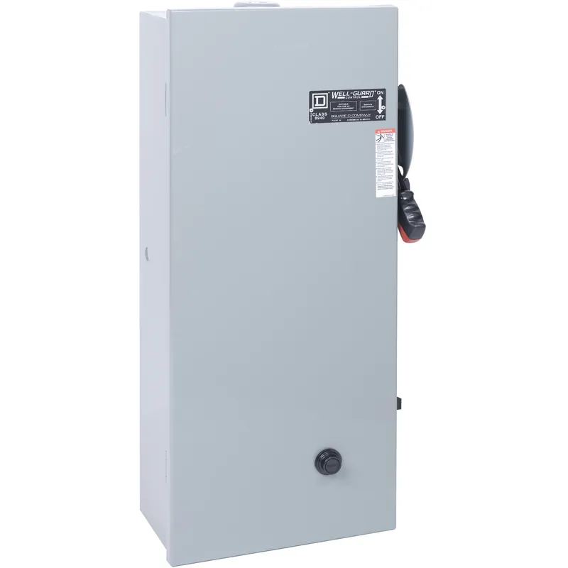 Square D 8940SSD2015 Pump Panel, NEMA Type S, Well Guard, Size 2, 45A, 5kA SSCR, 15HP, 60A Class H and K fuse clip, Motor Logic SSOLR, 220/240VAC 50/60Hz coil, NEMA 3R