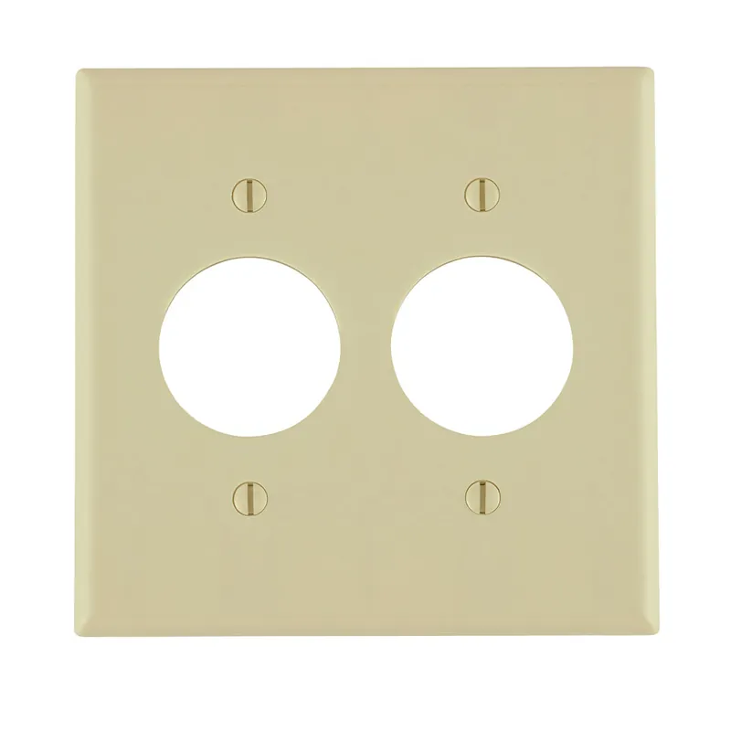 Leviton 86052 2-Gang 1.406 Hole Wallplate Standard Size Thermoset Ivory