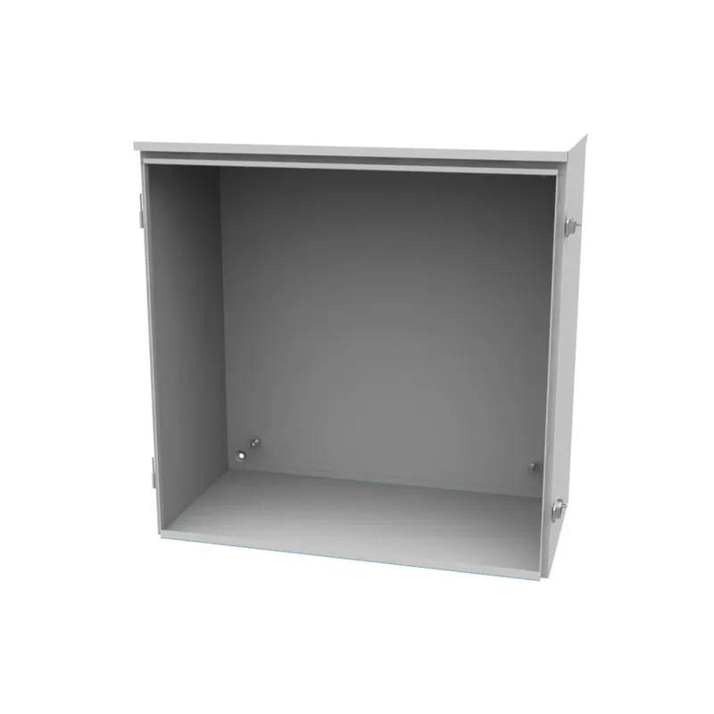 Milbank 242412-TC3R 24x12x24 Hinge Cover Type 3R UL Listed Steel No Knockouts ANSI 61 Gray Back Panel Weld Studs Drip Shield Emboss Mounting Holes in Back Padlocking Draw Latch Quad D Knockout for Lock