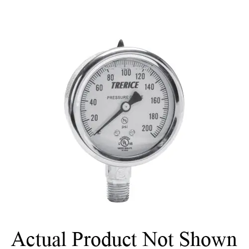 Trerice D83LFSS2502LA30 D80 Industrial Pressure Gauge 0 to 30 psi 1/4 in MNPT 2-1/2 in Dia