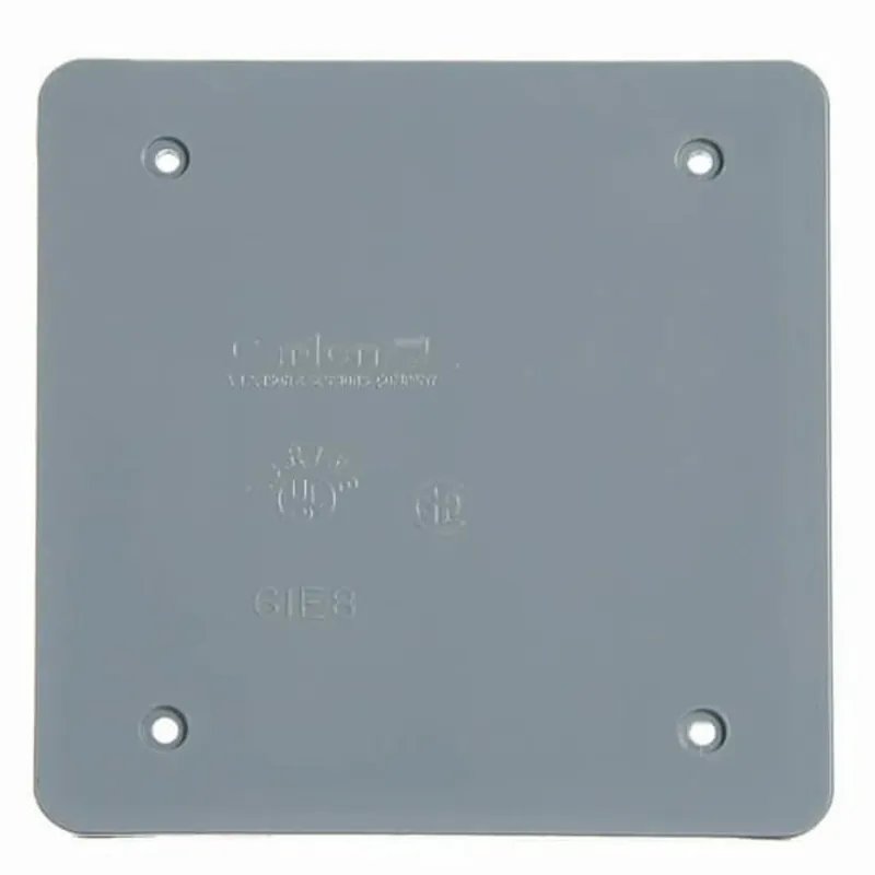 CARLON E9802CN-CAR 2-Gang Weatherproof Blank Cover - Gray