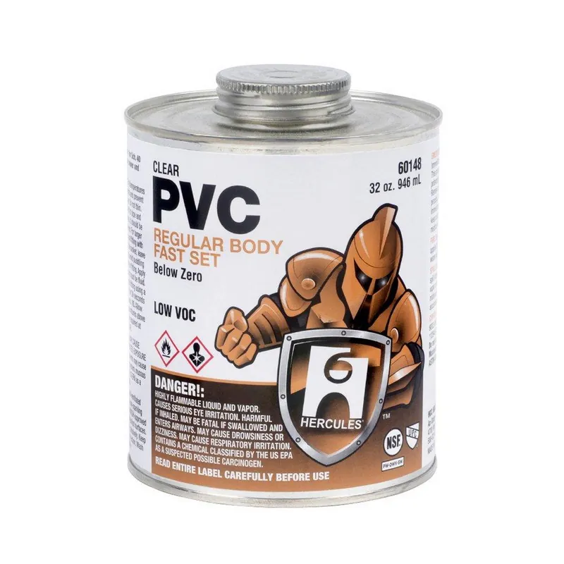 Hercules 60142 8 oz Fast Set Plastic Clear Pipe Cement