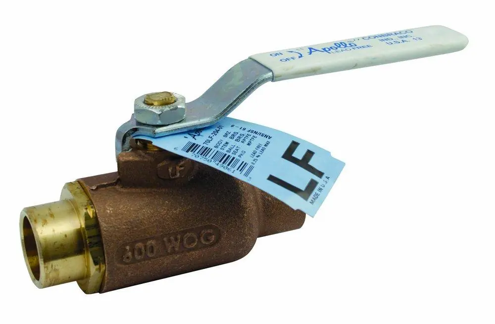 Apollo Valves 70LF20501 70LF-200 Series 1 in. Bronze Standard Port Solder 600# Ball Valve