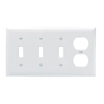 Pass & Seymour SP38W Wall Plate 4Gang 3 Toggle 1 Duplex