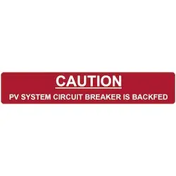 HellermannTyton 596-00236 Solar Label CAUTION PHOTOVOLTAIC SYSTEM BACKFED 4.12 x .75 Red