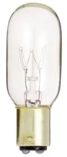 SATCO S3906 15 Watt T7 Incandescent Clear 2500 Average Rated Hours 95 Lumens DC Bay Base 130 Volt