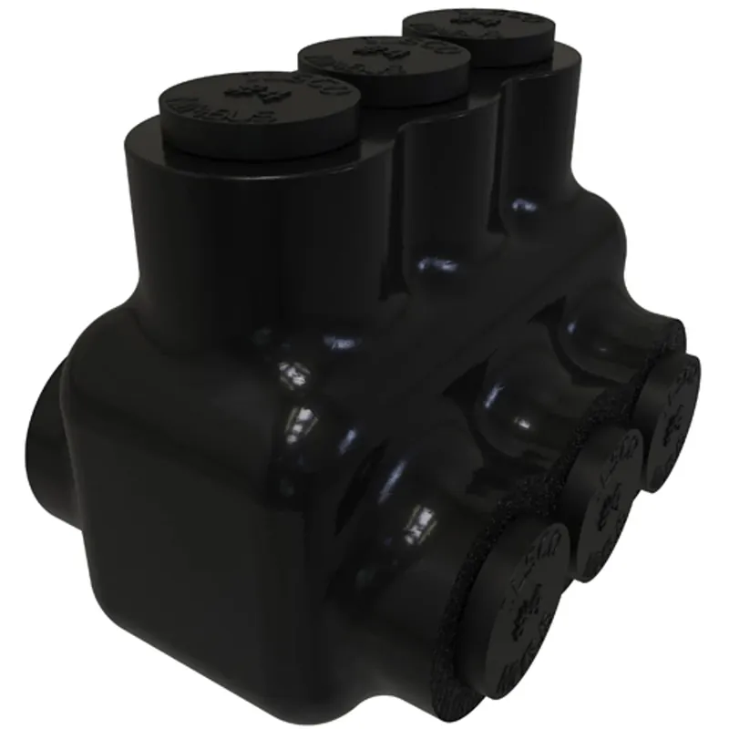 ILSCO PBTD-3-4 Nimbus Insulated Aluminum Multi-Tap Connector Conductor Range 4-14 3 Ports Dual Sided Entry Tin Plated UL CSA