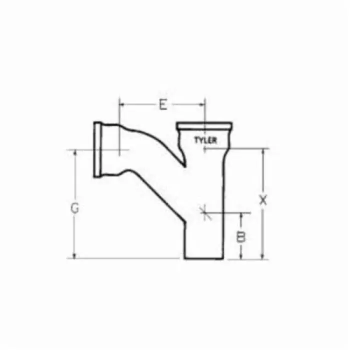 Tyler Pipe 002048 DWV Combination Service Wye and Bend 5 in Spigot x Hub x Hub