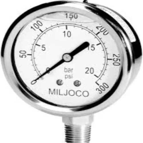 Miljoco PLF4098L08 4 0-300 Liquid Gauge Stainless Steel/Brass