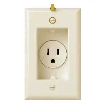 Pass & Seymour S3713LA Clock Hanger Recessed Receptacle 15A 125V Light Almond